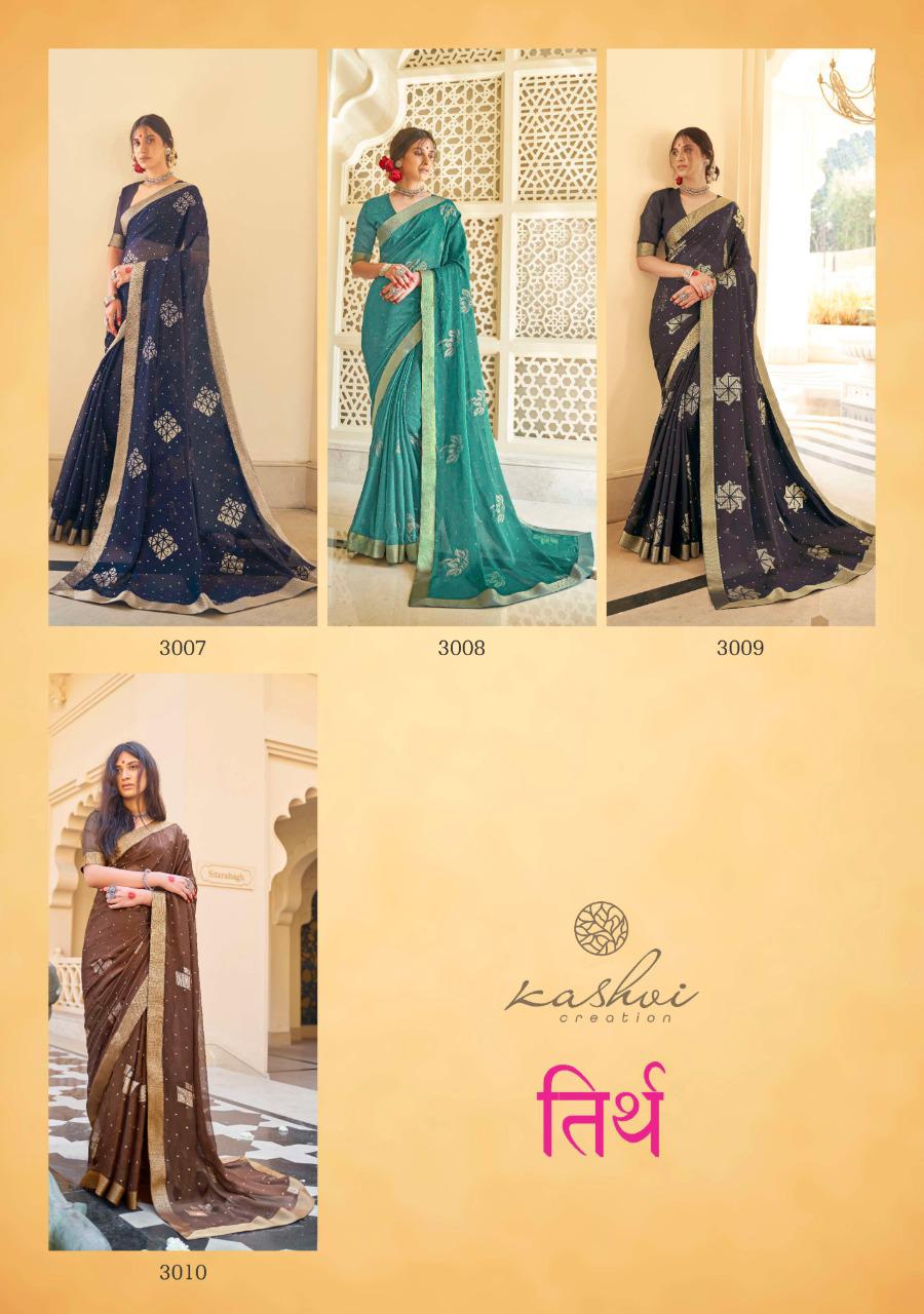 Lt Teerth Latest Fancy Chiffon Regular Casual Wear chiffon Printed Sarees Collection